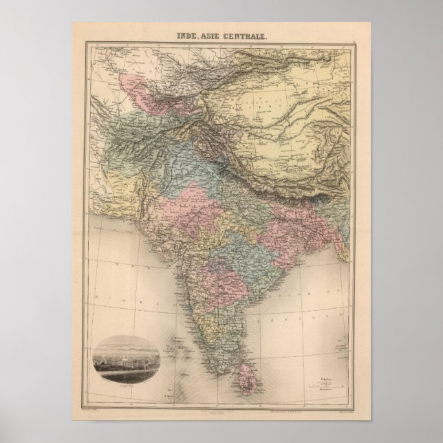 Póster Índia - Ásia Central (Frente)