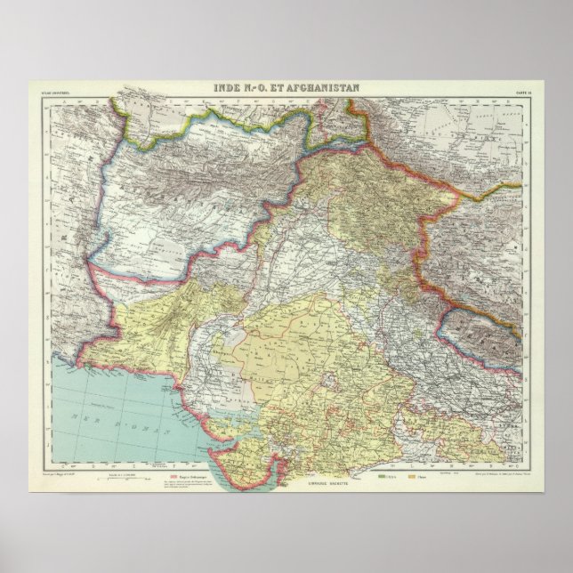 Póster Índia e Afeganistão (Frente)