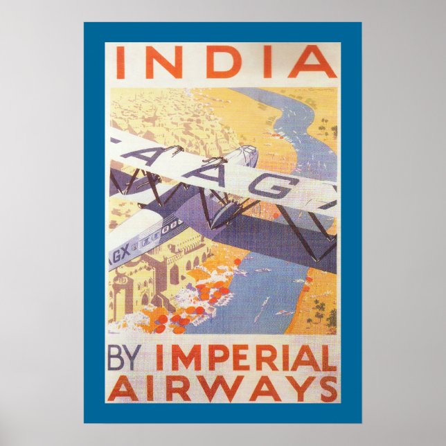 Poster Índia por Imperial Airways (Frente)