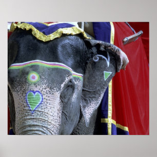 Póster Índia, Rajasthan, Jaipur. Amber Fort.