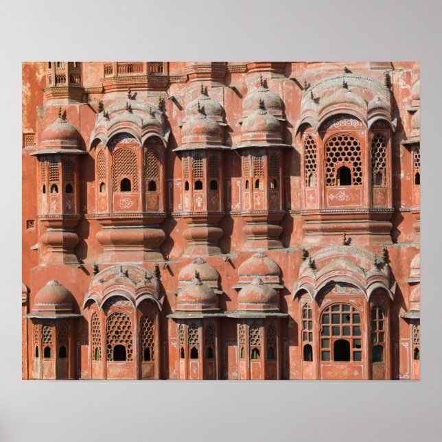 Póster ÍNDIA, Rajasthan, Jaipur: Hawa Mahal (Palácio de (Frente)