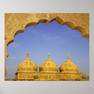 Poster Índia, Rajasthan, Jaisalmer. Cúpulas de arenito
