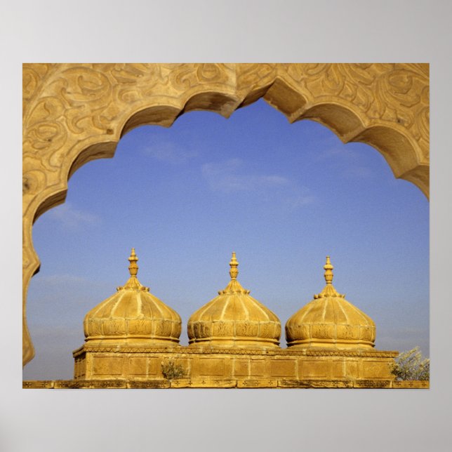 Poster Índia, Rajasthan, Jaisalmer. Cúpulas de arenito (Frente)