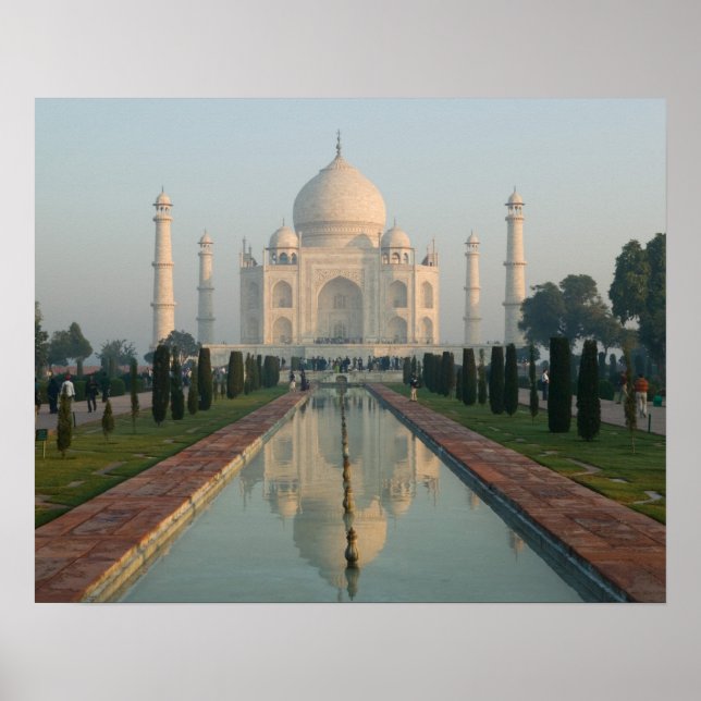 Póster ÍNDIA, Uttar Pradesh, Agra: Taj Mahal, Manhã (Frente)