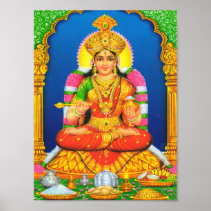 Poster Indian Art Lakshmi Goddess Hindu Religion