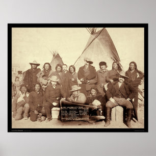 Poster Indian Chiefs with New York World Pennant SD 1891