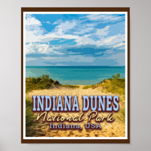 POSTER INDIANA DUNES NATIONAL PARK - INDIANA EUA