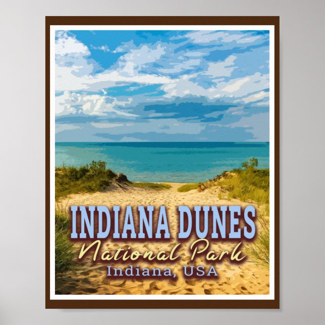 POSTER INDIANA DUNES NATIONAL PARK - INDIANA EUA (Frente)