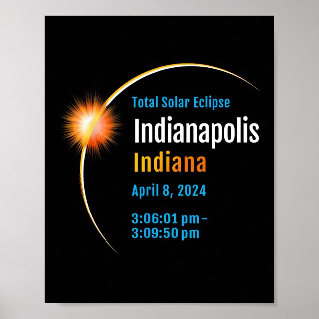 Poster Indiana No Eclipse Solar Total 2024 1 (Frente)