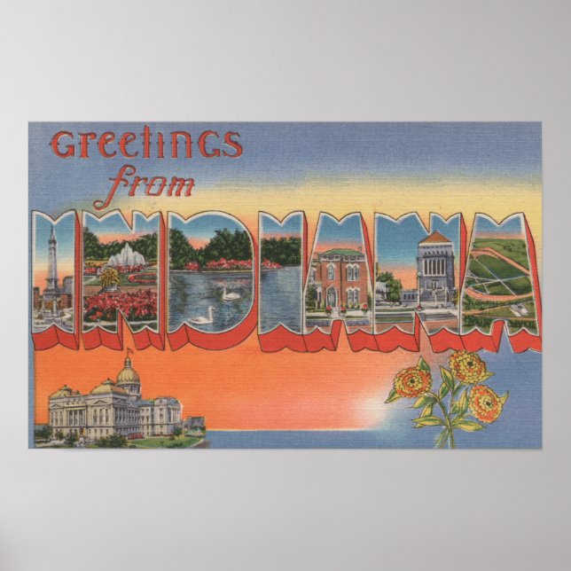 Póster IndianaLarge - Letra ScenesIndiana (Frente)