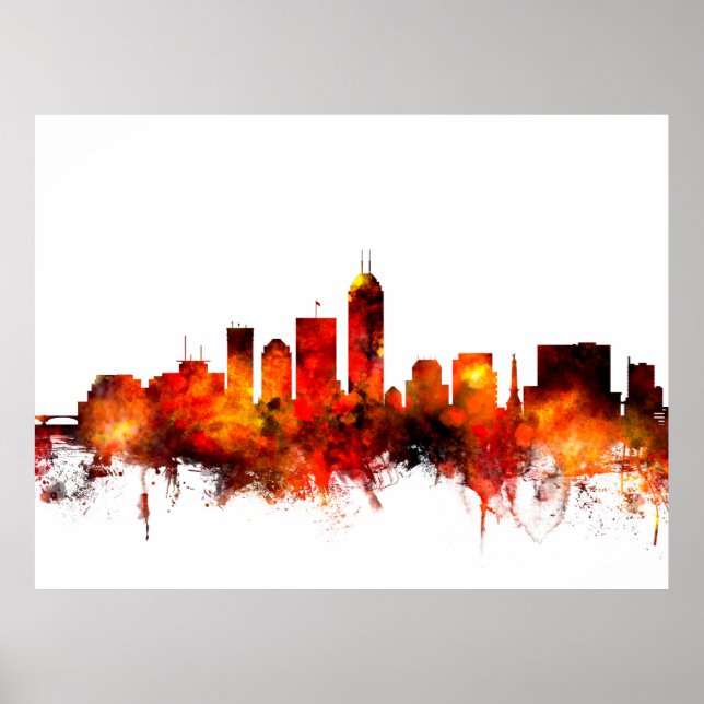 Poster Indianapolis Indiana Skyline (Frente)