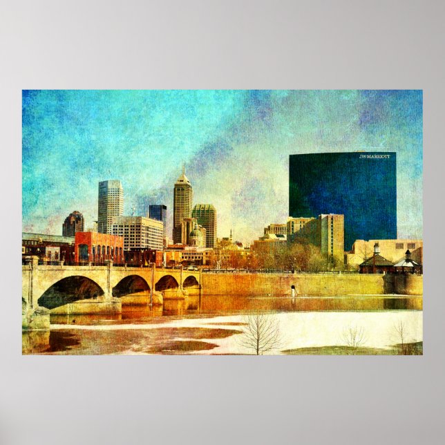 Poster Indianapolis Indiana Skyline (Frente)