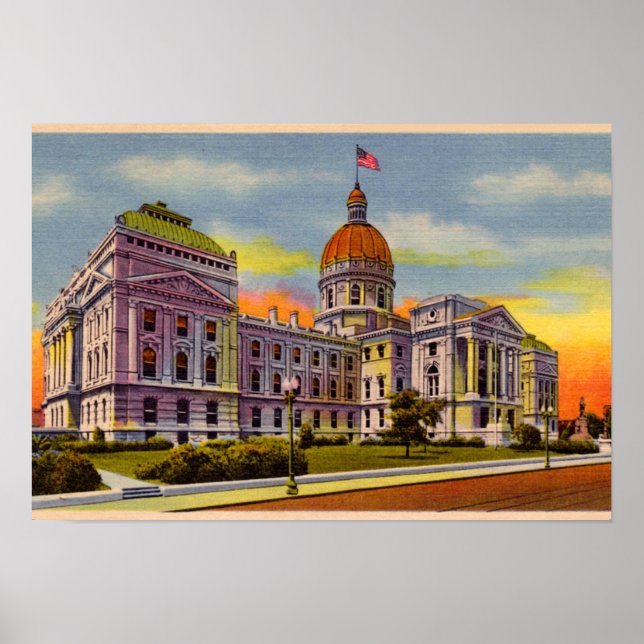 Póster Indianápolis, Indiana State House por volta de 193 (Frente)