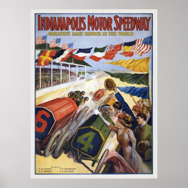 Poster Indianapolis Motor Speedway Vintage  (Frente)