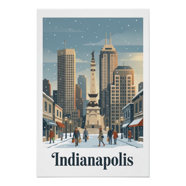 Póster Indianapolis no Inverno (Frente)