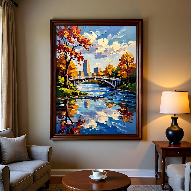 Póster Indianapolis White Bridge Over the White River  (Criador carregado)