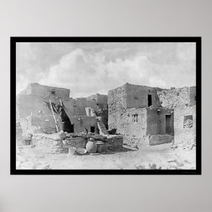 Póster Indiano 1895 do Hopi do povoado indígeno de Oraib