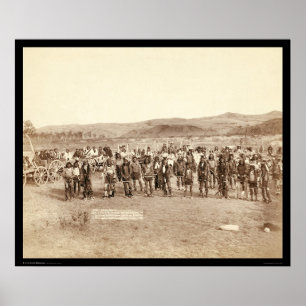 Póster Indiano de Miniconjou na dança SD 1890 da grama