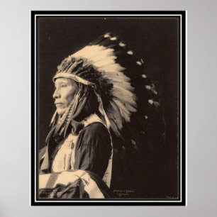 Poster Indiano do vintage: Receoso de Eagle, Sioux -
