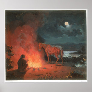 Póster Indiano por uma fogueira (0744A)