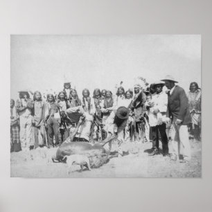 Poster Indianos de Lakota que descascam a fotografia do