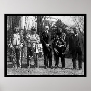 Poster Indianos de Osage e presidente Coolidge 1925