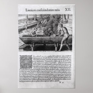 Póster Indianos de Virgínia que fazem barcos do