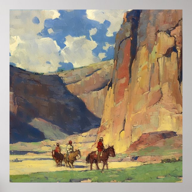 Poster "IndiansThrough Canyon de Chelly", por Edgar Payne (Frente)