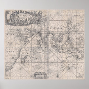 Póster Índias do leste holandesas 1689 - MUITO de alta