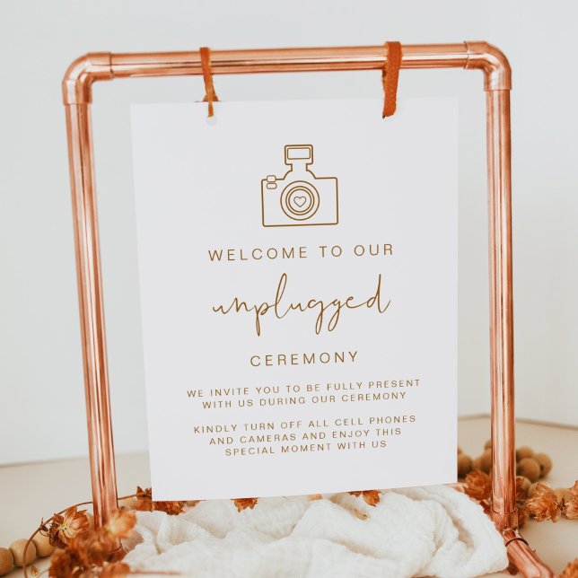 Poster INDIE Bohemian Unplugged Ceremony Wedding Sign (Criador carregado)
