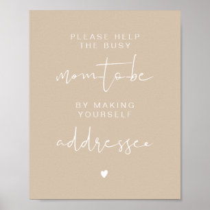 Poster INDIE Boho Beige Baby Address the Envelope Sign