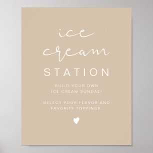 Poster INDIE Boho Beige Modern Sorvete de estação de Post