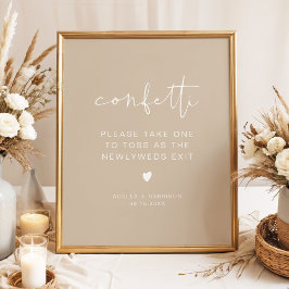 Poster ÍNDIE Boho Earth Toned Beige Confetti Sinal