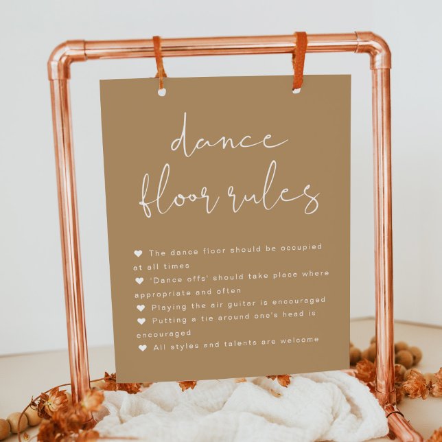Poster ÍNDIE Boho Sinal de Regras de Piso de Dança de Cas (Criador carregado)