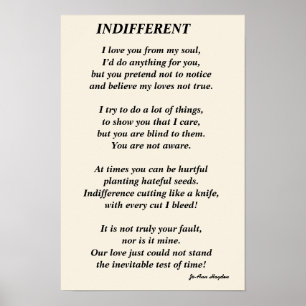 Poster INDIFFERENT poemPrint, papel de pôster Value (Matt