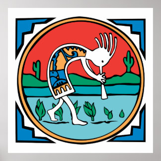 Póster Indígena Americana Indígena Kokopelli
