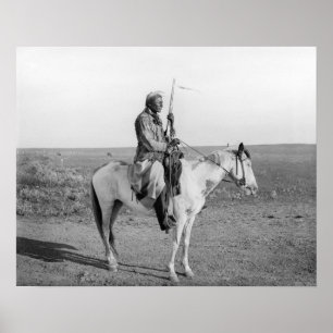 Póster Índio em Cavalo, 1907. Foto Antiga