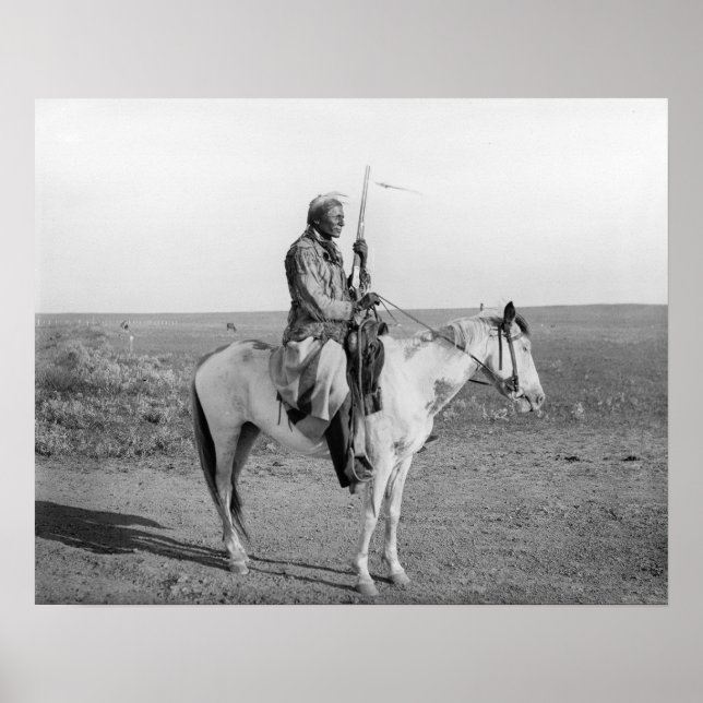 Póster Índio em Cavalo, 1907. Foto Antiga (Frente)