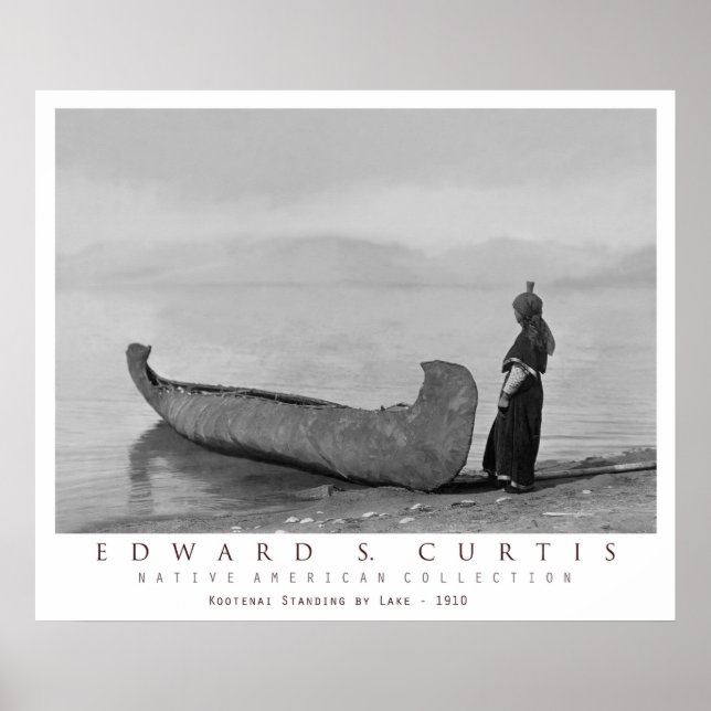 Póster índio Kootenai em Pé de Canoe (Frente)