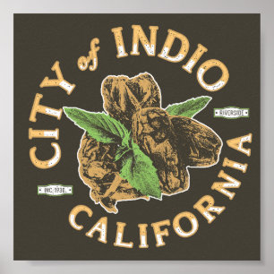 POSTER INDIO RIVERSIDE CALIFÓRNIA VINTAGEM - DATA PALM