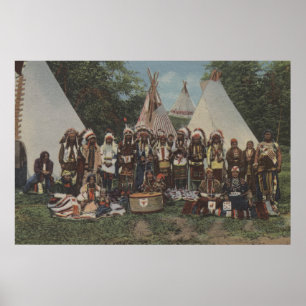 Póster Índios do Noroeste em um Pow Uau antes da Guerra
