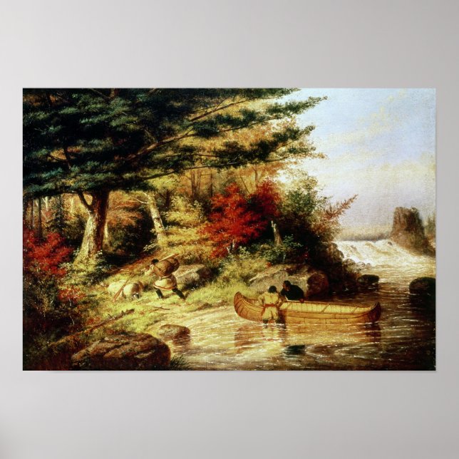 Póster Índios transportam peles através do Canadá (Frente)