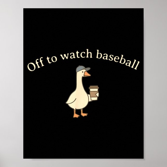 Poster Indo assistir beisebol mãe de ganso engraçada de b (Frente)