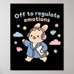 Poster Indo Regular Emocões Coelho Divertido Patinete Coe