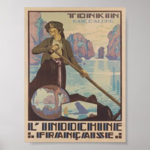Poster Indochina Viagens vintage