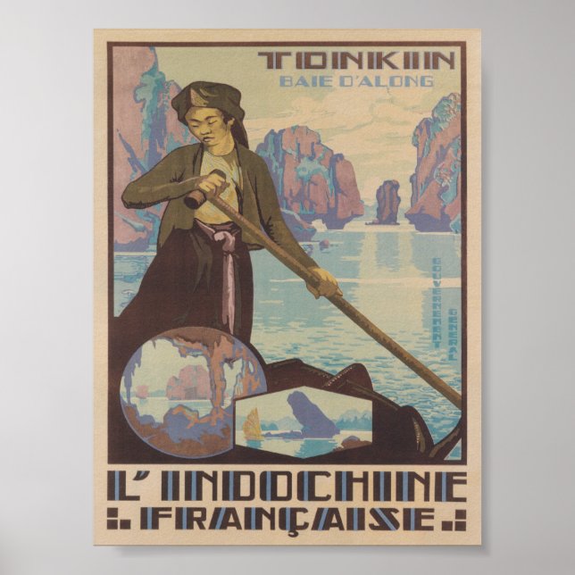 Poster Indochina Viagens vintage (Frente)