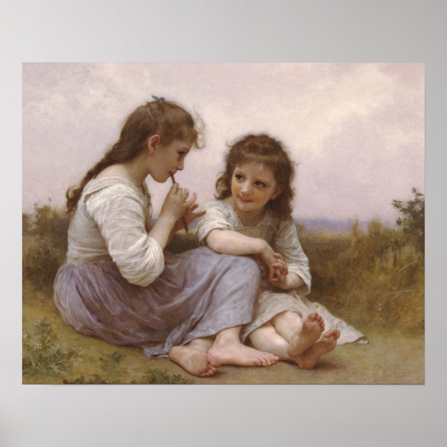 Póster Infância Idyll por Bouguereau (Frente)