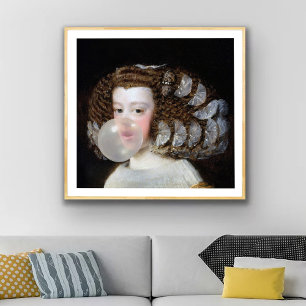 Póster Infanta Maria Teresa soprando chiclete