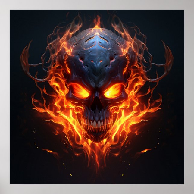 Poster Infernal Blaze Skull (Frente)