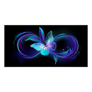 Póster Infinidade brilhante com borboleta mágica